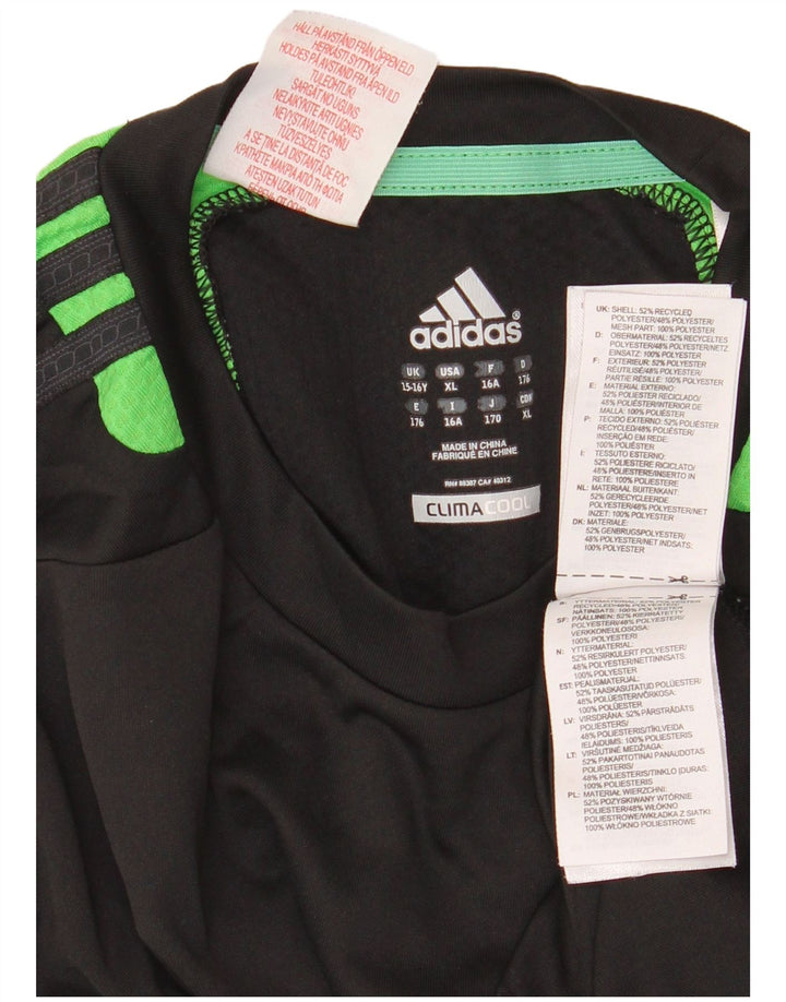 Camiseta Adidas Menino Climacool Top 15-16 Anos Preto Colorblock Poliéster