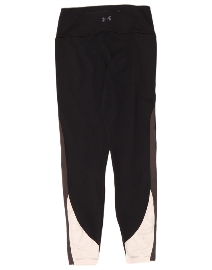 Under Armour Womens Leggings UK 10 Pequeno Poliéster Colorblock Preto