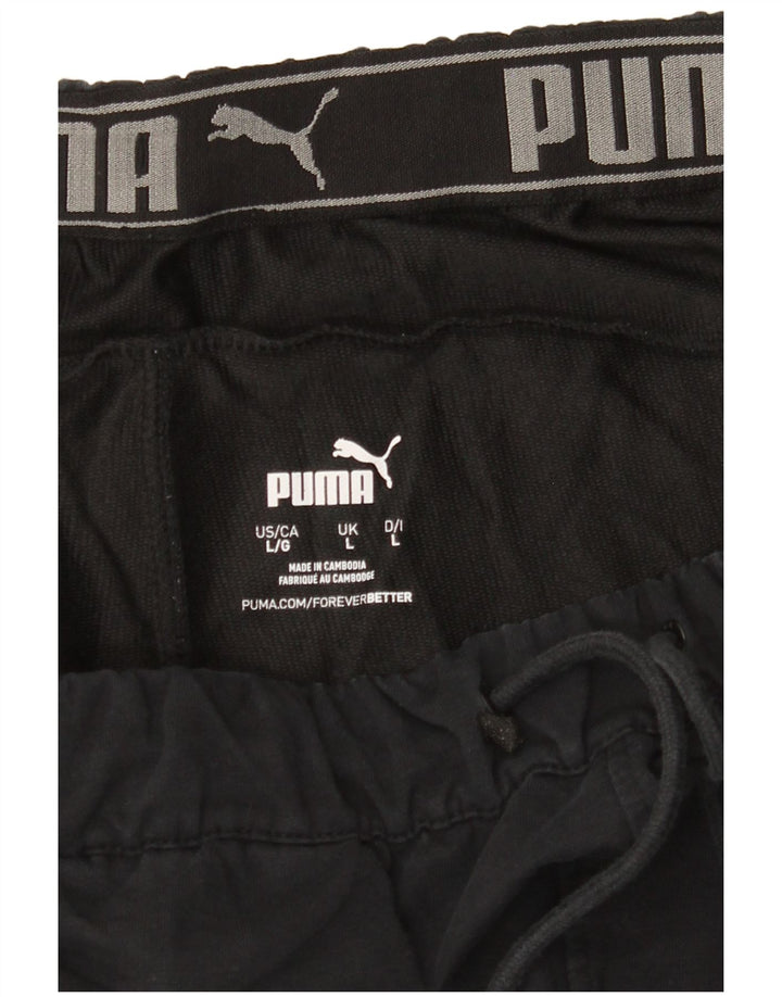 Shorts esportivos masculinos PUMA grandes pretos