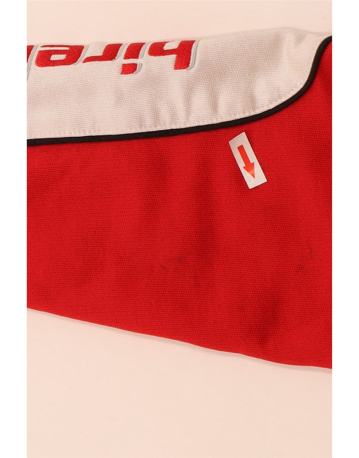 Jaqueta vintage masculina com agasalho gráfico médio vermelho colorblock