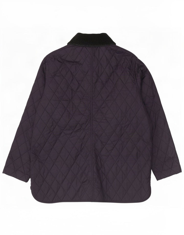 Jaqueta acolchoada feminina Barbour UK 16 grande bloco colorido azul marinho