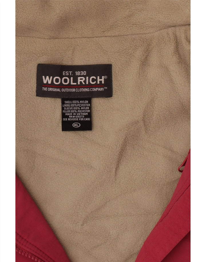 Jaqueta corta-vento masculina Woolrich Reino Unido 42 XL rosa nylon