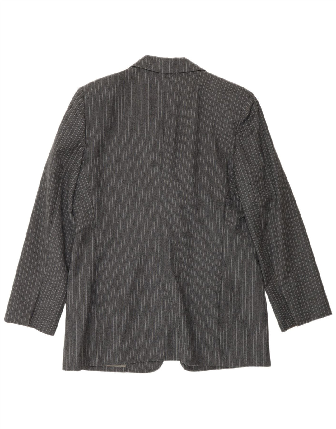 Jaqueta blazer feminina Ferre 001 com 1 botão UK 16 grande acetato cinza risca de giz