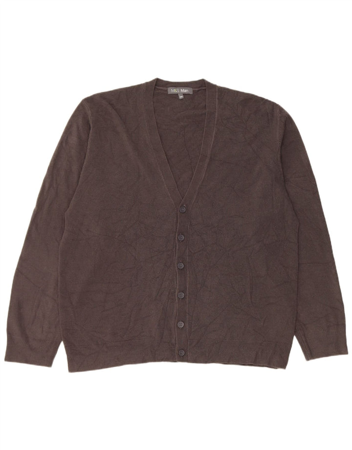 Suéter cardigã masculino Marks & Spencer 2XL cinza acrílico