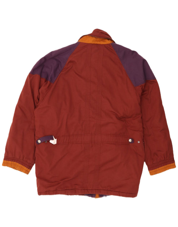 Jaqueta corta-vento masculina vintage UK 42 XL marrom colorblock