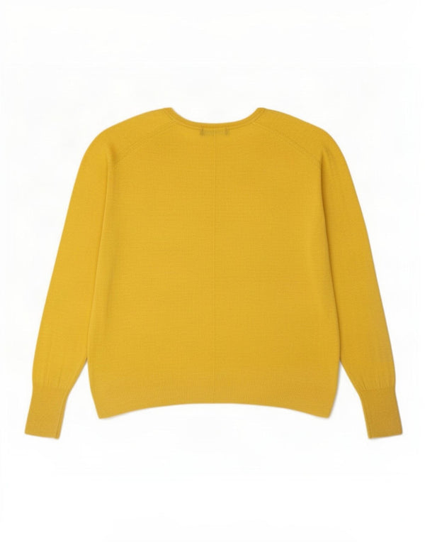 Zara Suéter feminino oversized com gola canoa Reino Unido 14 médio amarelo