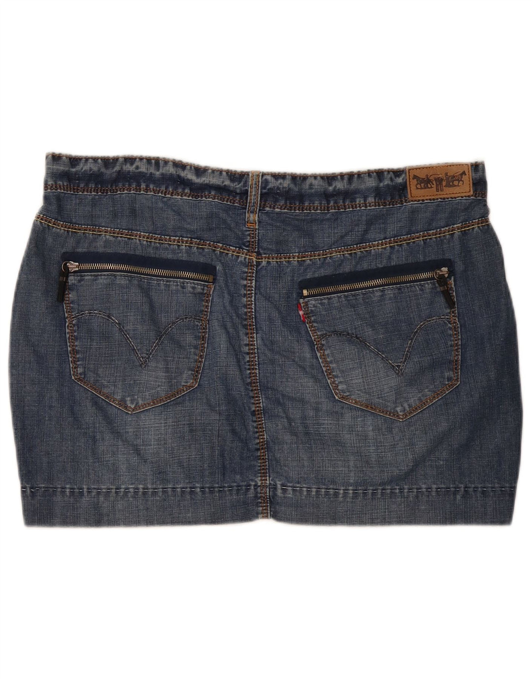Mini saia jeans feminina Levi's W38 XL azul