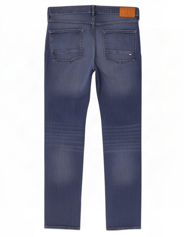 Tommy Hilfiger Masculino Denton Straight Jeans W36 L32 Azul Algodão