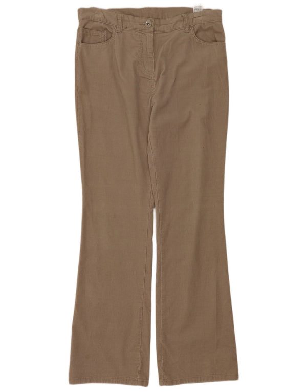 Calça feminina de veludo cotelê Marks & Spencer UK 12 médio W32 L30 bege