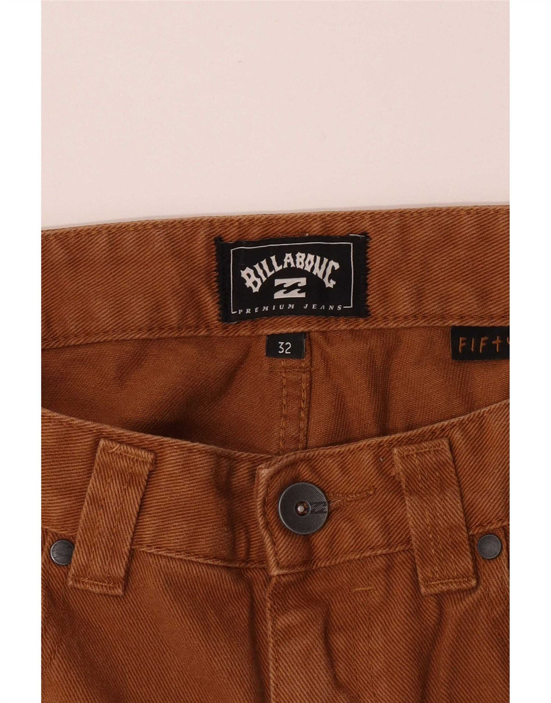 Calça jeans masculina Billabong regular reta W32 L31 algodão marrom