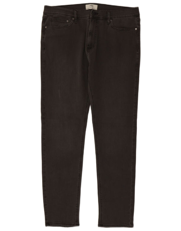 Marks & Spencer Mens Slim Jeans W36 L33 Cinza Algodão