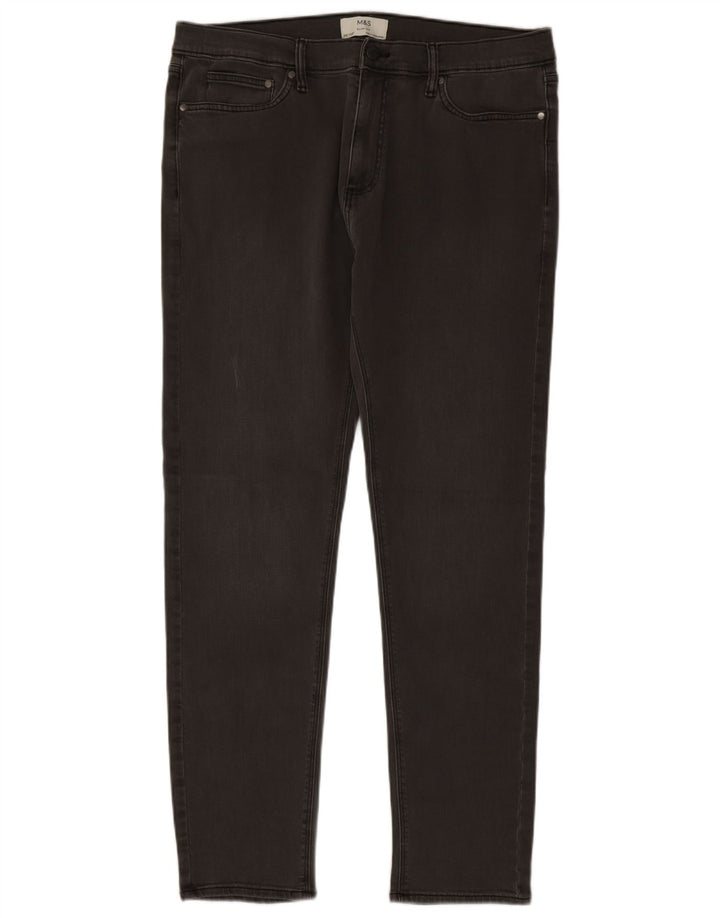 Marks & Spencer Mens Slim Jeans W36 L33 Cinza Algodão