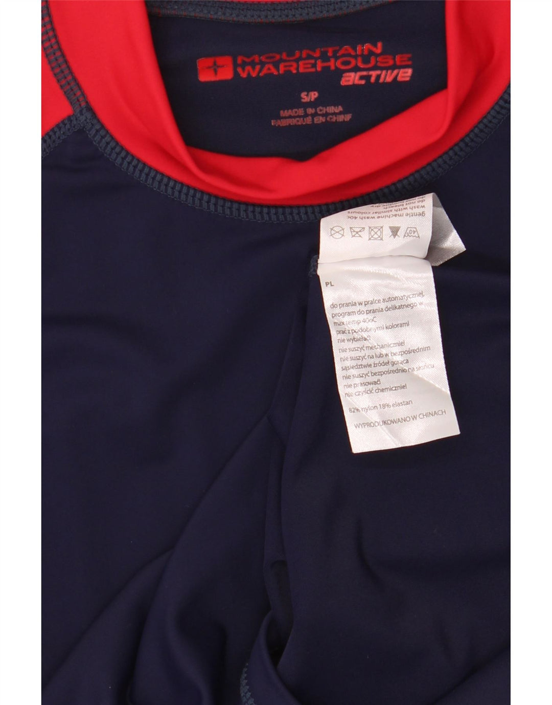 Camiseta masculina Mountain Warehouse top pequeno azul marinho colorblock nylon