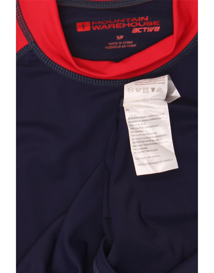 Camiseta masculina Mountain Warehouse top pequeno azul marinho colorblock nylon