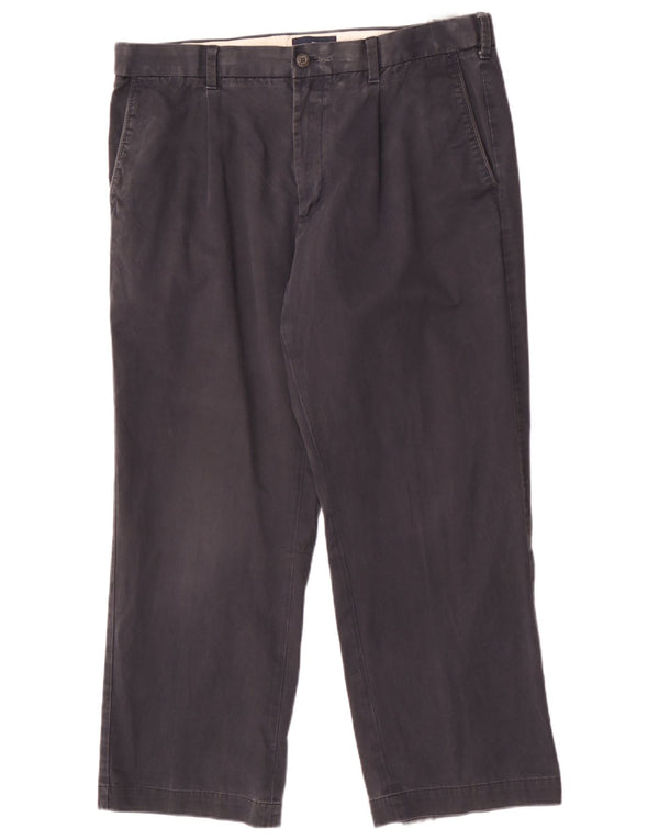 Calça chino reta masculina Marks & Spencer Blue Harbor W36 L29 marinho