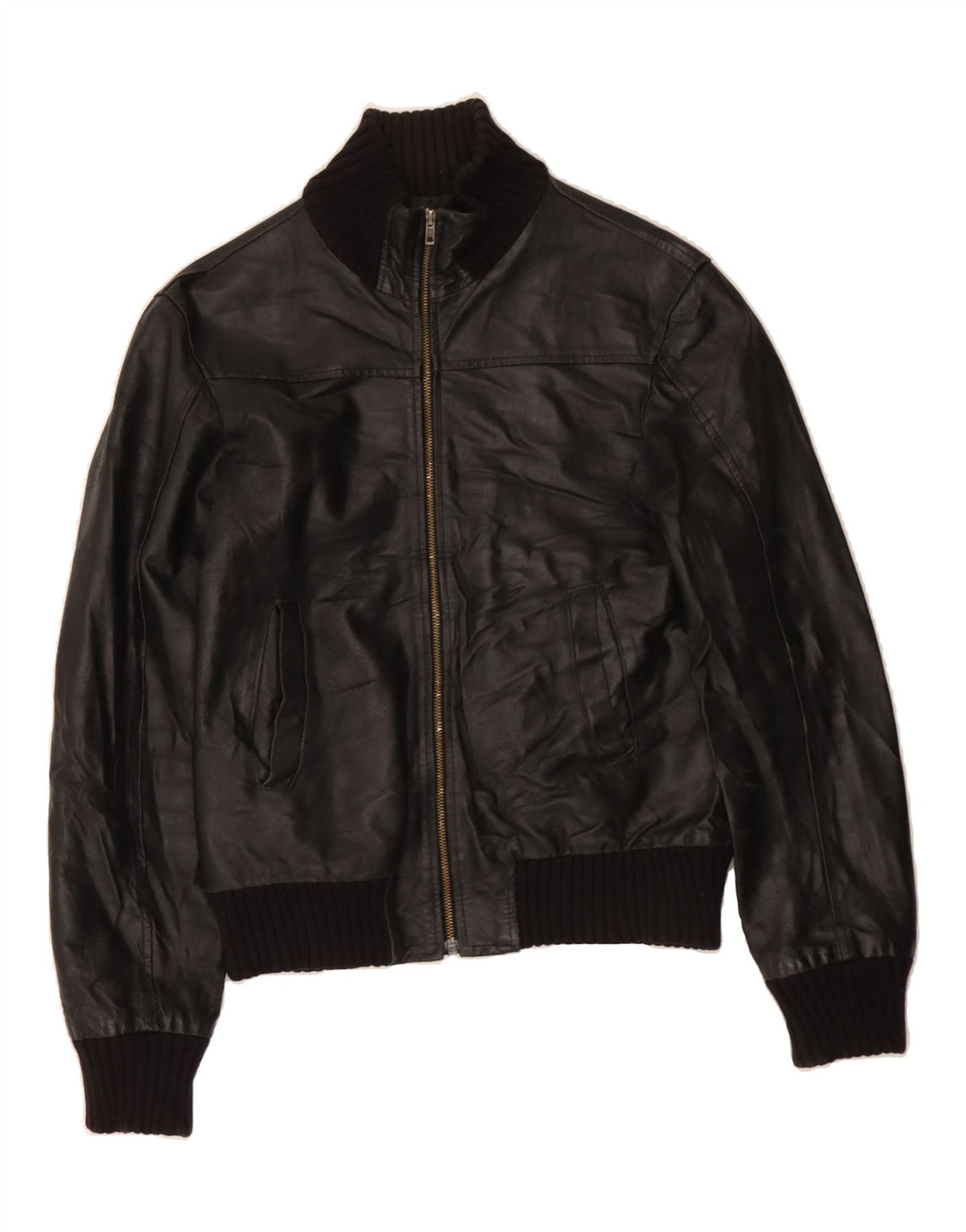 Jaqueta de couro masculina XAGON Reino Unido 34 XS couro preto