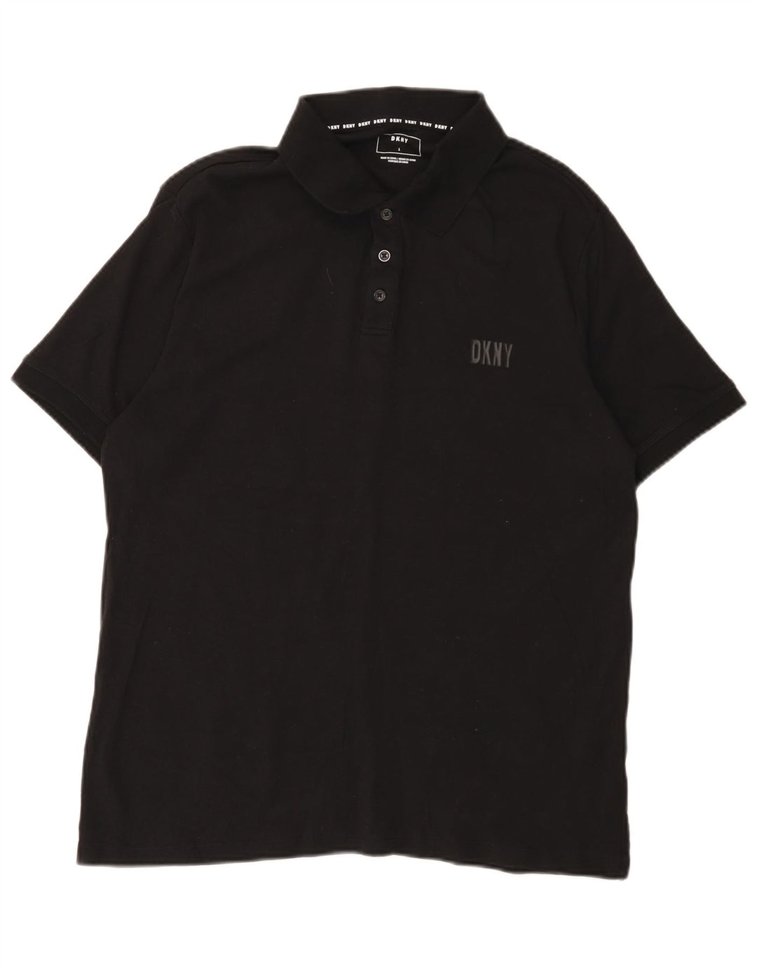 Camisa polo masculina Dkny grande algodão preto