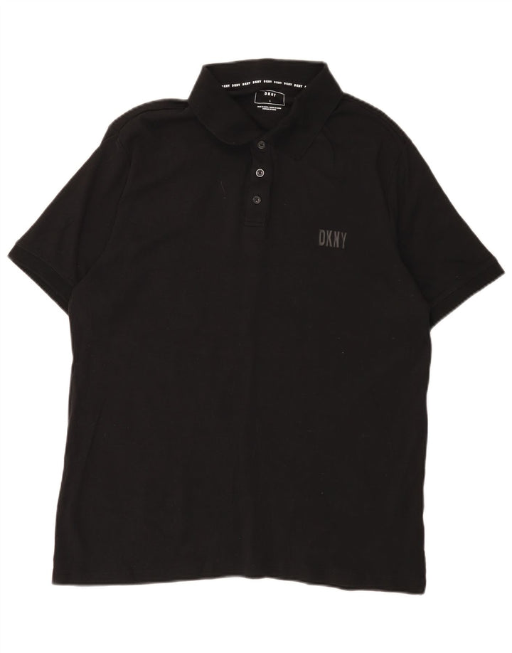 Camisa polo masculina Dkny grande algodão preto