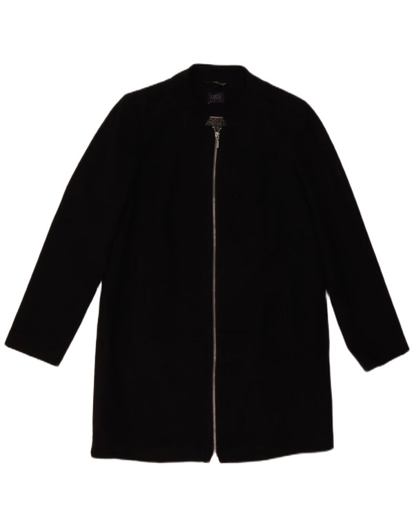 Sobretudo feminino Marks & Spencer UK 12 poliéster preto médio
