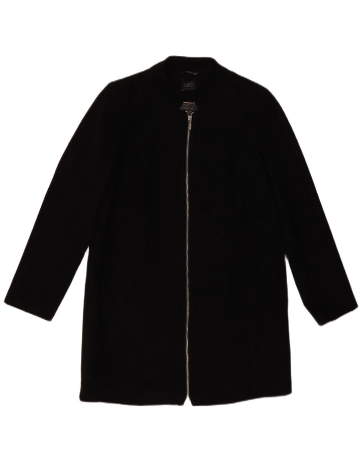Sobretudo feminino Marks & Spencer UK 12 poliéster preto médio
