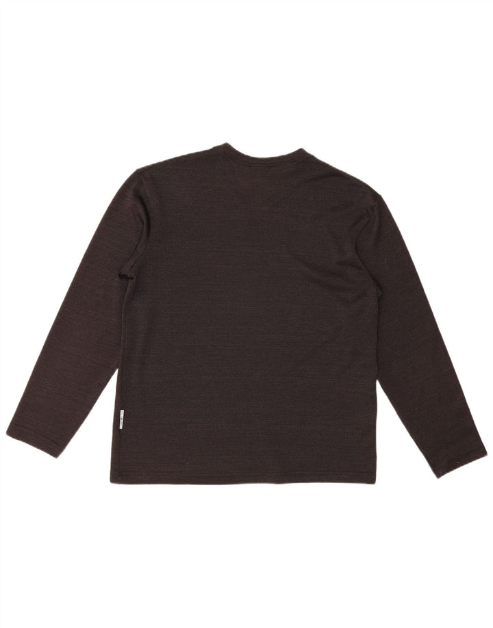 Top feminino Gianfranco Ferre manga comprida UK 18 XL preto