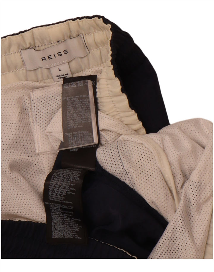 Shorts de natação feminino REISS UK 16 grande azul marinho poliamida