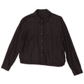 Blusa Zara feminina Z1975 camisa Reino Unido 14 médio preto Lyocell