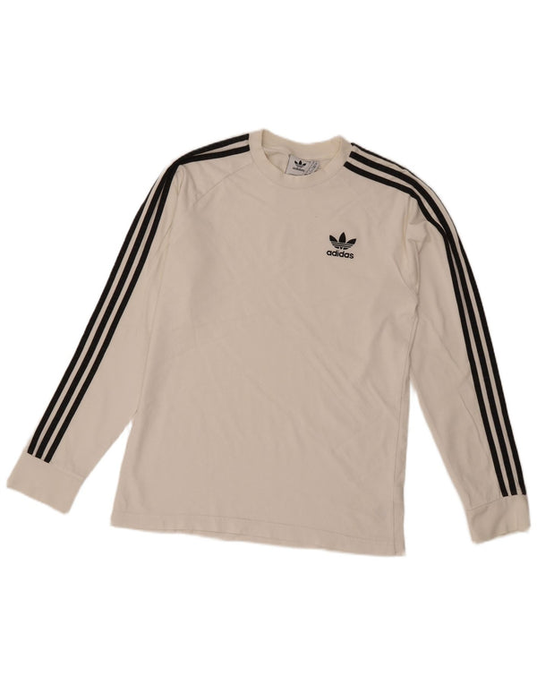 Adidas Mens Top Manga Longa Médio Algodão Branco