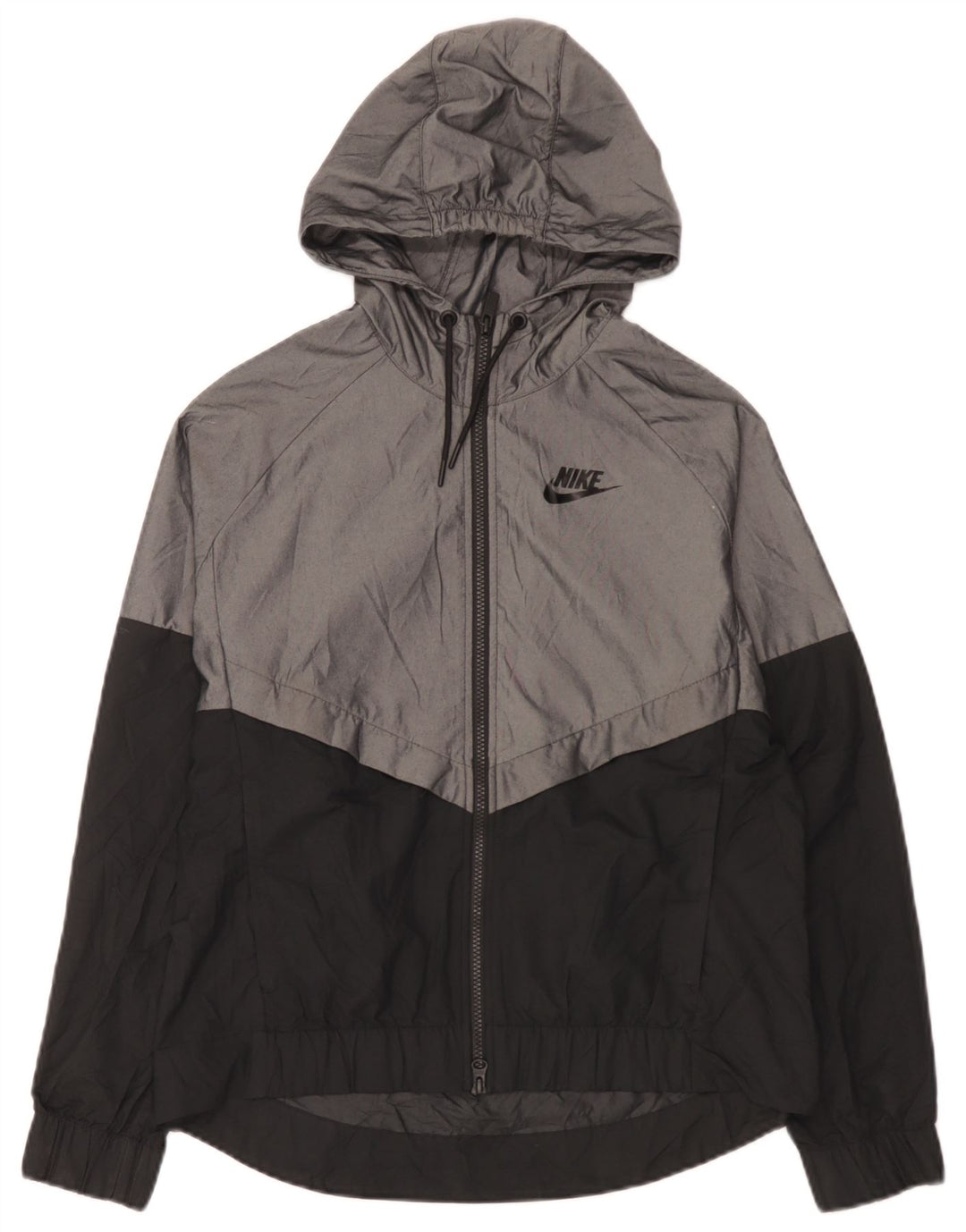 Jaqueta de chuva masculina Nike com capuz UK 38 cinza médio Colourblock Nylon