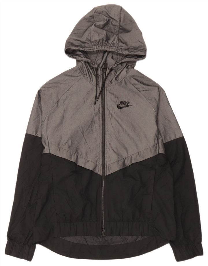 Jaqueta de chuva masculina Nike com capuz UK 38 cinza médio Colourblock Nylon
