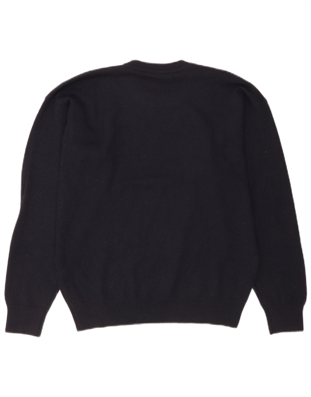 Suéter masculino Lacoste com gola redonda, tamanho 4, lã azul marinho médio