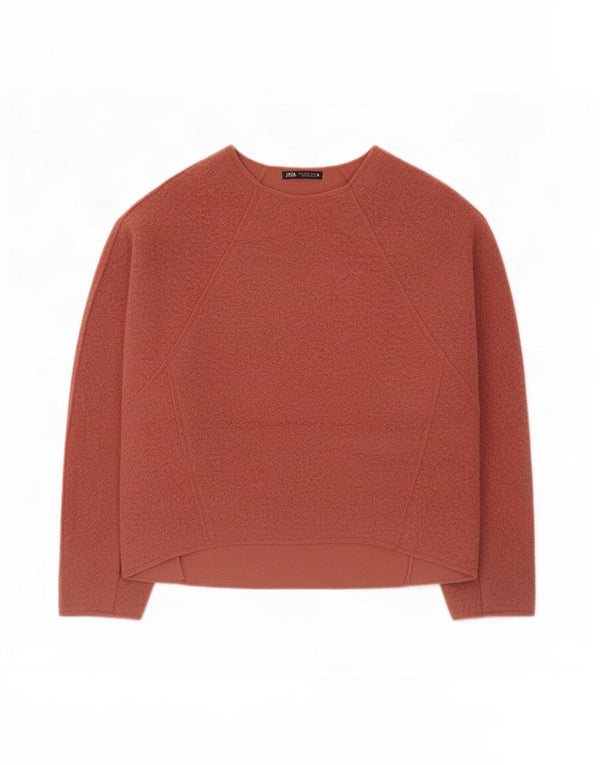 Zara Suéter feminino oversized com gola canoa Reino Unido 10 pequeno rosa