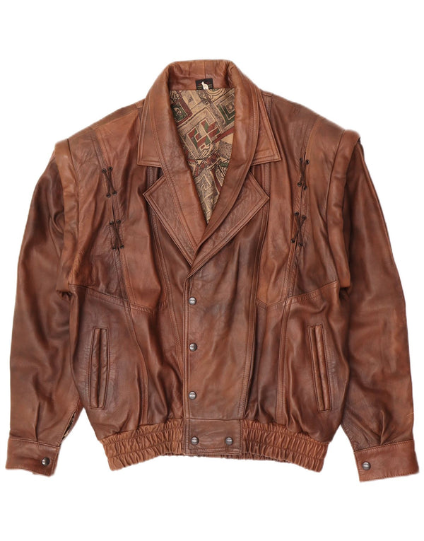 Jaqueta de couro masculina vintage Reino Unido 40 grande couro marrom