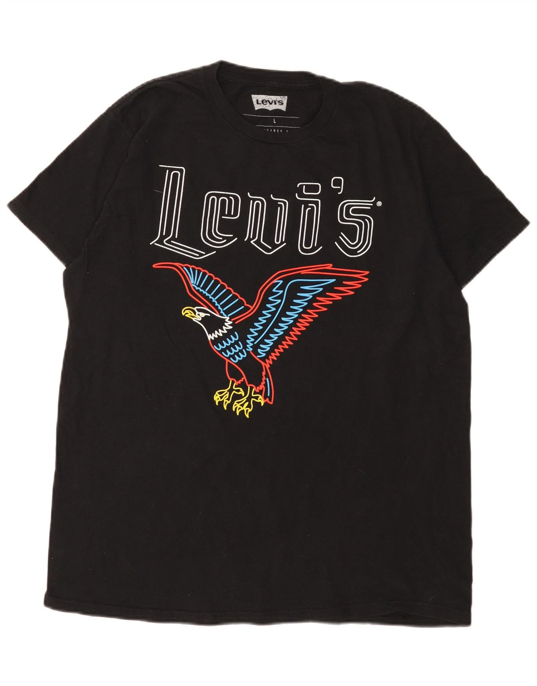 Camiseta gráfica masculina Levi's Top grande de algodão preto