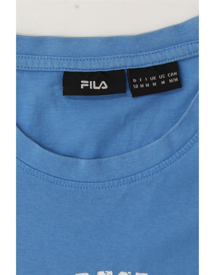 Camiseta masculina gráfica FILA Top azul médio