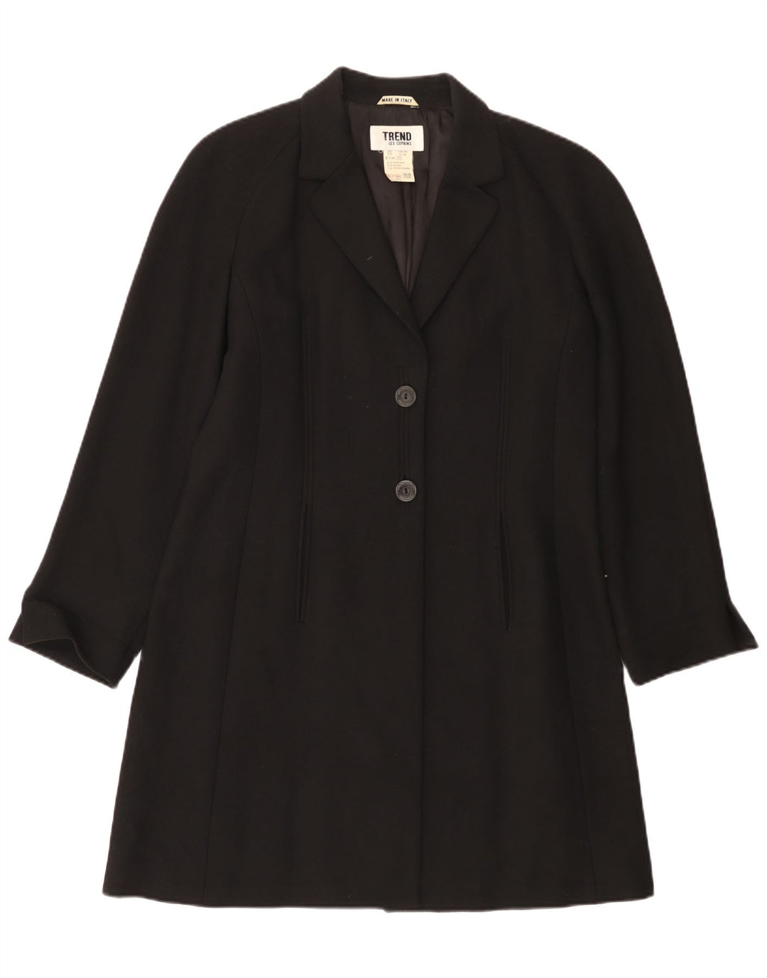 Sobretudo feminino LES COPAINS UK 14 viscose preta média
