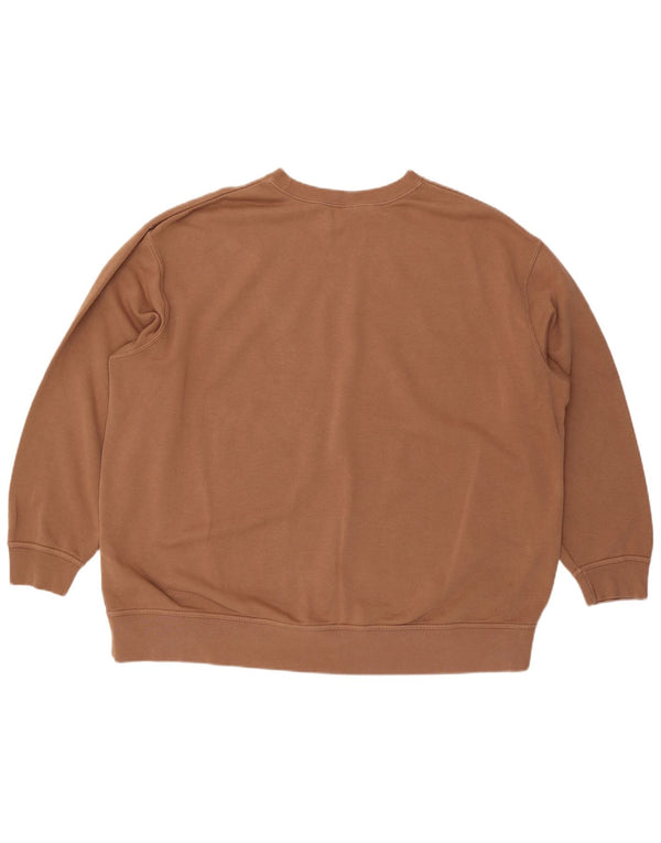 NIKE Womens Oversized Sweatshirt Jumper UK 20 2XL Marrom Algodão