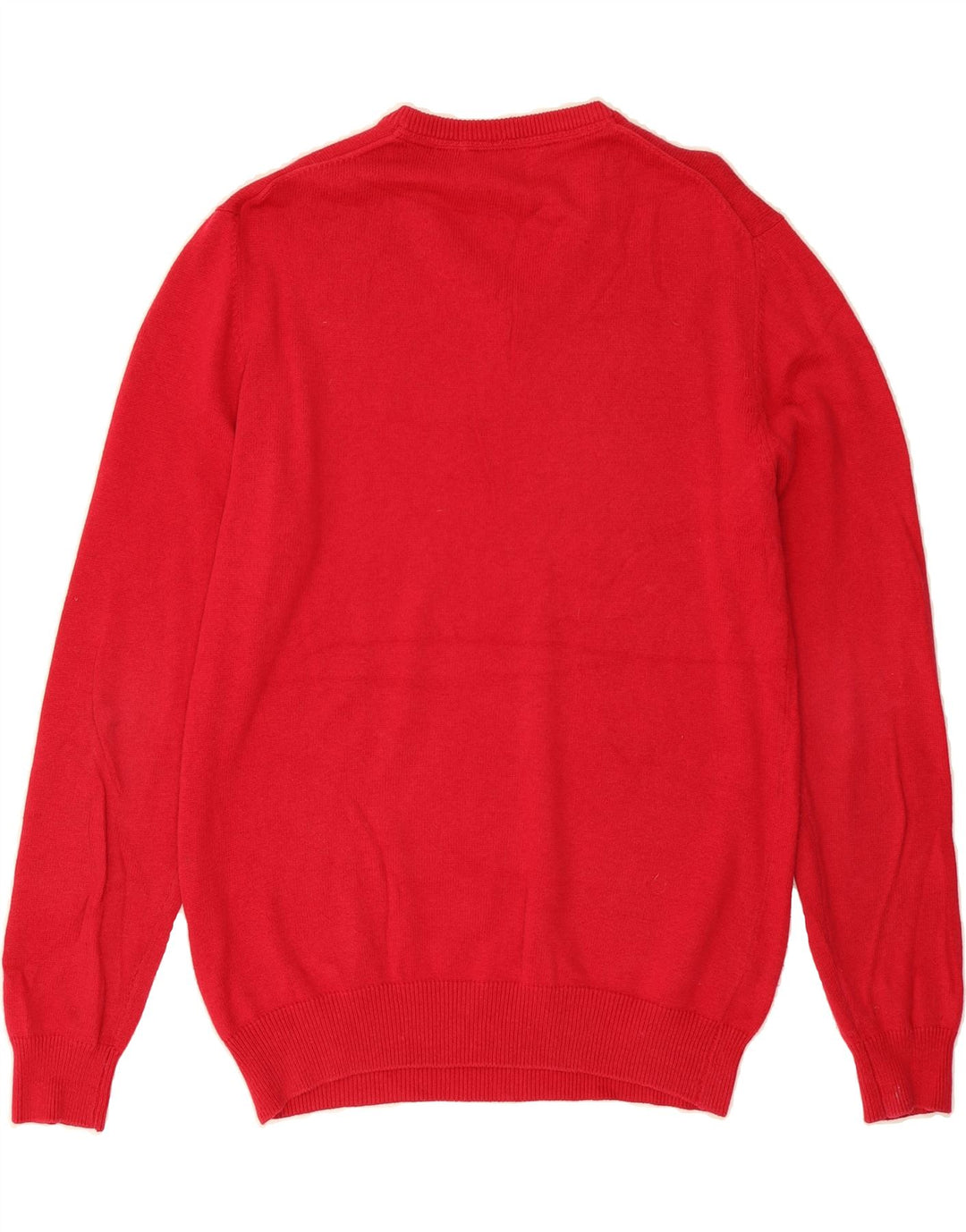 CREW CLOTHING Mens V-Neck Jumper Sweater Medium Red Cotton Vintage Crew Clothing and Second-Hand Crew Clothing from Messina Hembry 