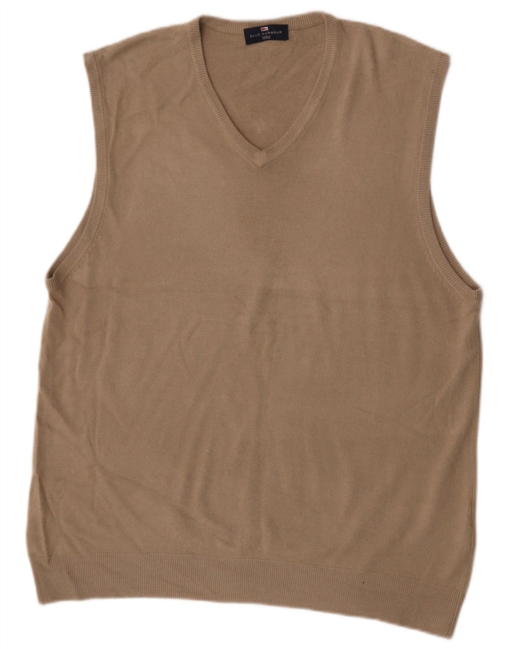 Regata masculina Marks & Spencer Blue Harbor Vest XL bege acrílico