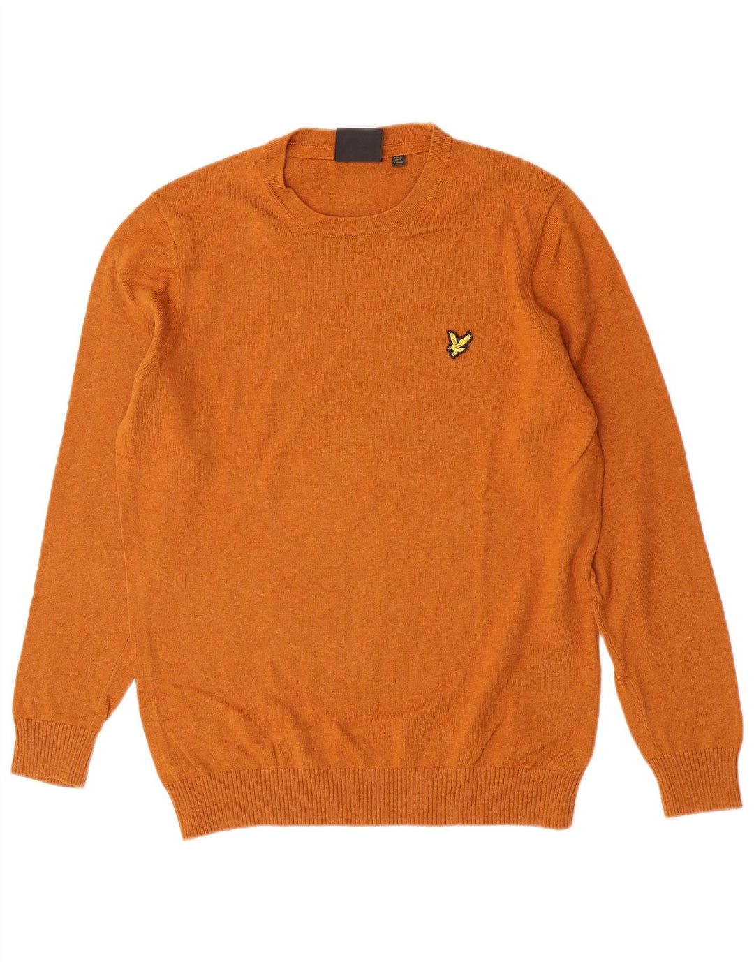 Suéter masculino Lyle & Scott com gola redonda e algodão laranja médio