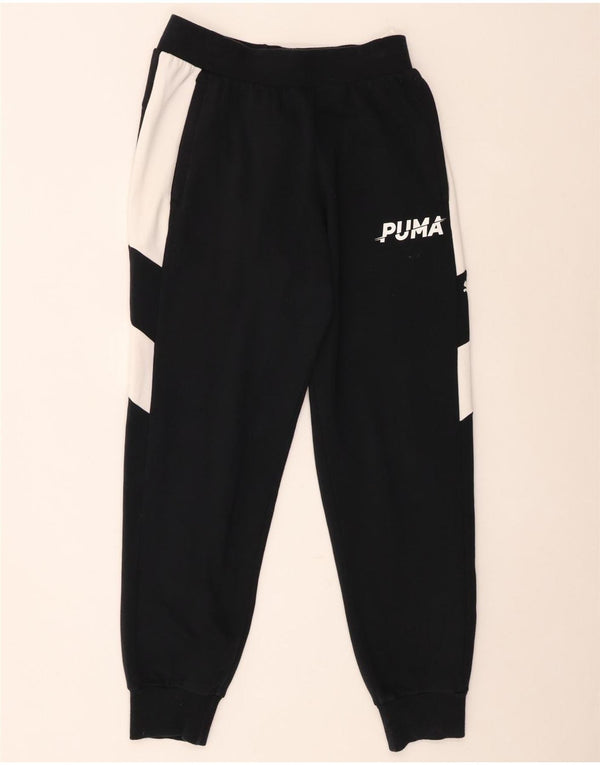 Calça esportiva masculina Puma Joggers médio azul marinho algodão colorblock