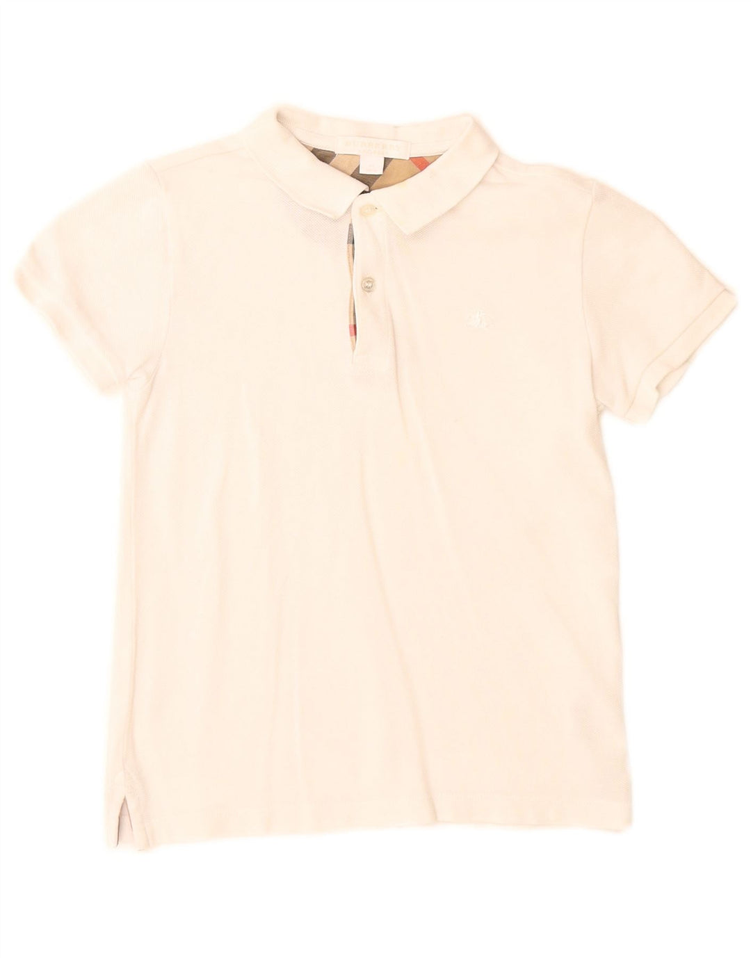 Camisa polo masculina Burberry 6-7 anos algodão branco