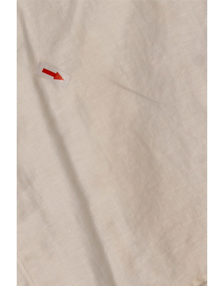 Camisa masculina de manga curta TED BAKER tamanho 5 XL linho branco