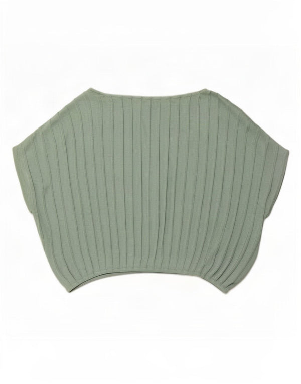 Blusa Poncho Feminina Vintage Top UK 14 Viscose Verde Médio
