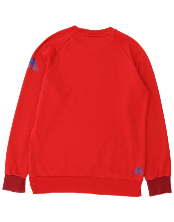 Adidas Mens França Graphic Moletom Jumper Reino Unido 44/46 Grande Algodão Vermelho