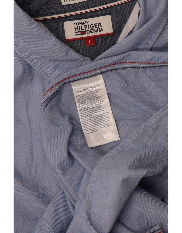 Camisa masculina TOMMY HILFIGER grande algodão azul