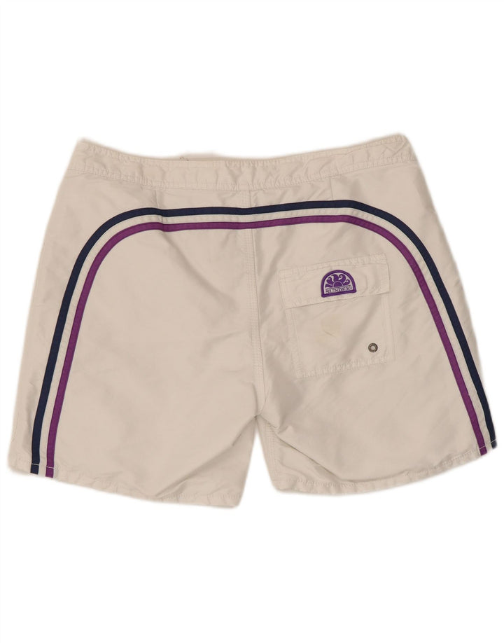 Shorts de natação masculino Sundek grande poliéster branco