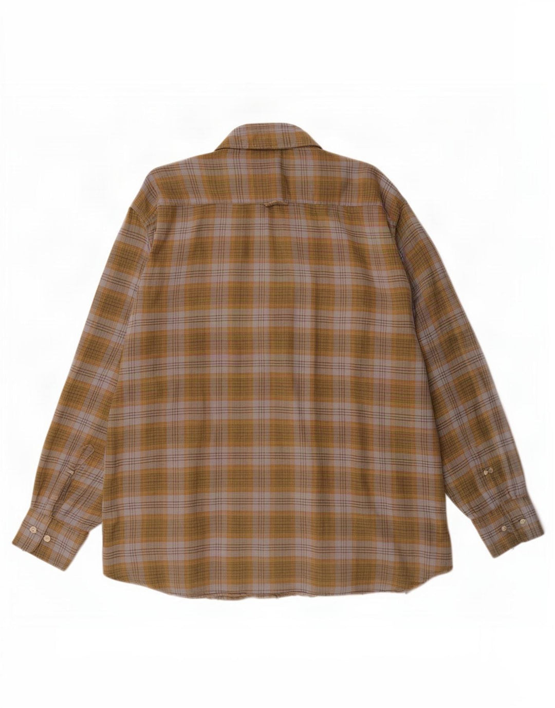 Camisa masculina de flanela Barbour grande algodão xadrez cáqui