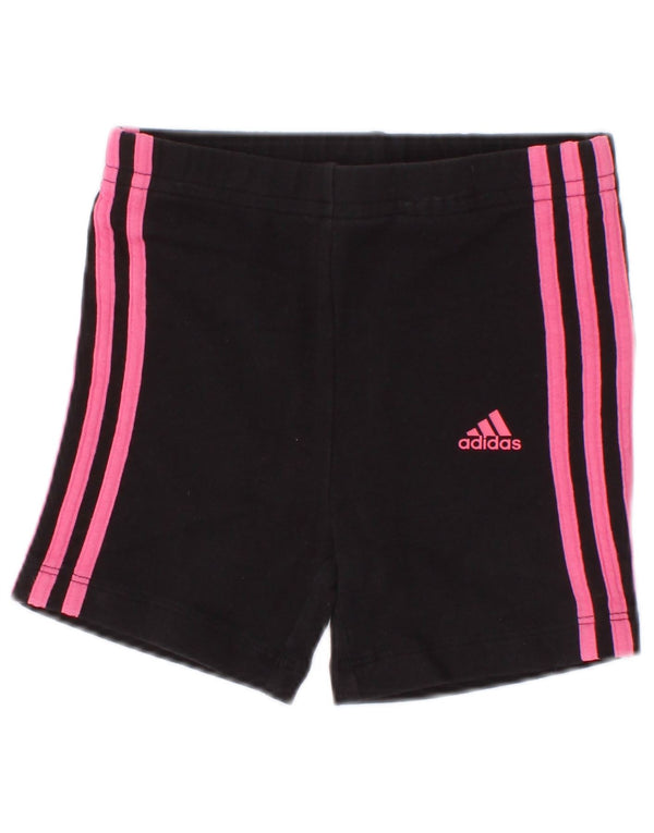 Shorts esportivos Adidas para meninas de 12 a 18 meses de algodão preto