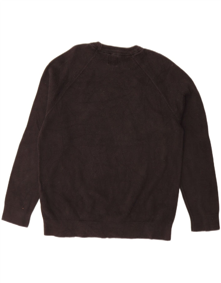 Suéter masculino ZARA com gola redonda e algodão marrom médio